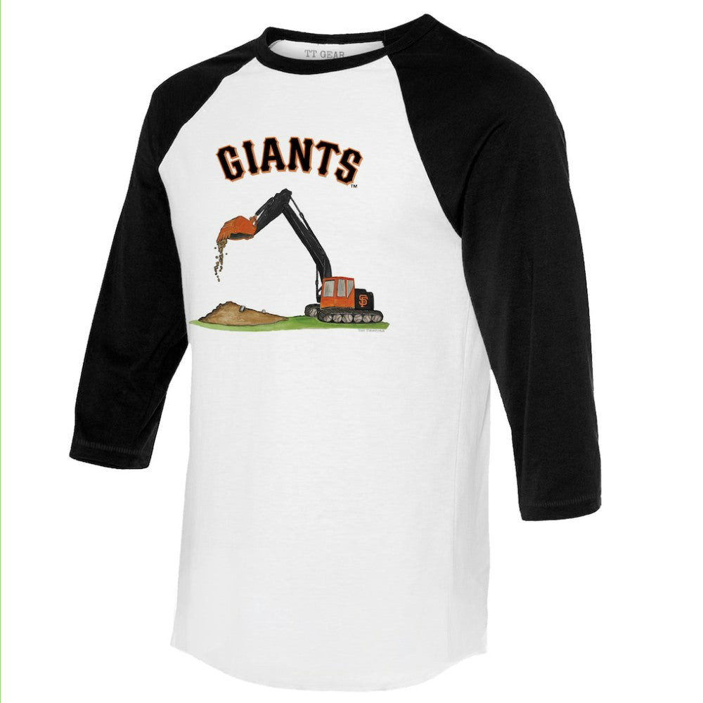 San Francisco Giants Tiny Turnip Unisex Excavator 3/4-Sleeve Raglan T-Shirt - White/Black - MLB Discount