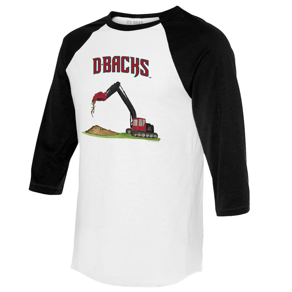 Arizona Diamondbacks Tiny Turnip Unisex Excavator 3/4-Sleeve Raglan T-Shirt - White/Black - MLB Lifestyle