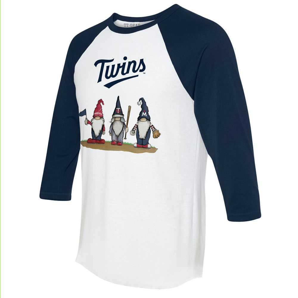 Minnesota Twins Tiny Turnip Unisex Gnomes 3/4-Sleeve Raglan T-Shirt - White/Navy - MLB Online