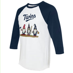Minnesota Twins Tiny Turnip Unisex Gnomes 3/4-Sleeve Raglan T-Shirt - White/Navy - MLB Online