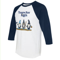 Tampa Bay Rays Tiny Turnip Unisex Gnomes 3/4-Sleeve Raglan T-Shirt - White/Navy - MLB Online