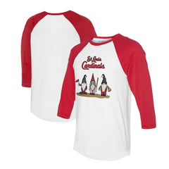 St. Louis Cardinals Tiny Turnip Unisex Gnomes 3/4-Sleeve Raglan T-Shirt - White/Red - MLB Sale
