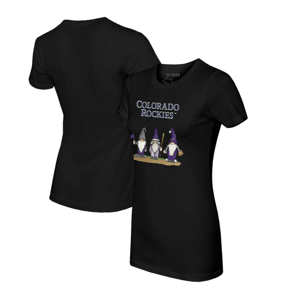 Colorado Rockies Tiny Turnip Women's Gnomes T-Shirt - Black - MLB Discount