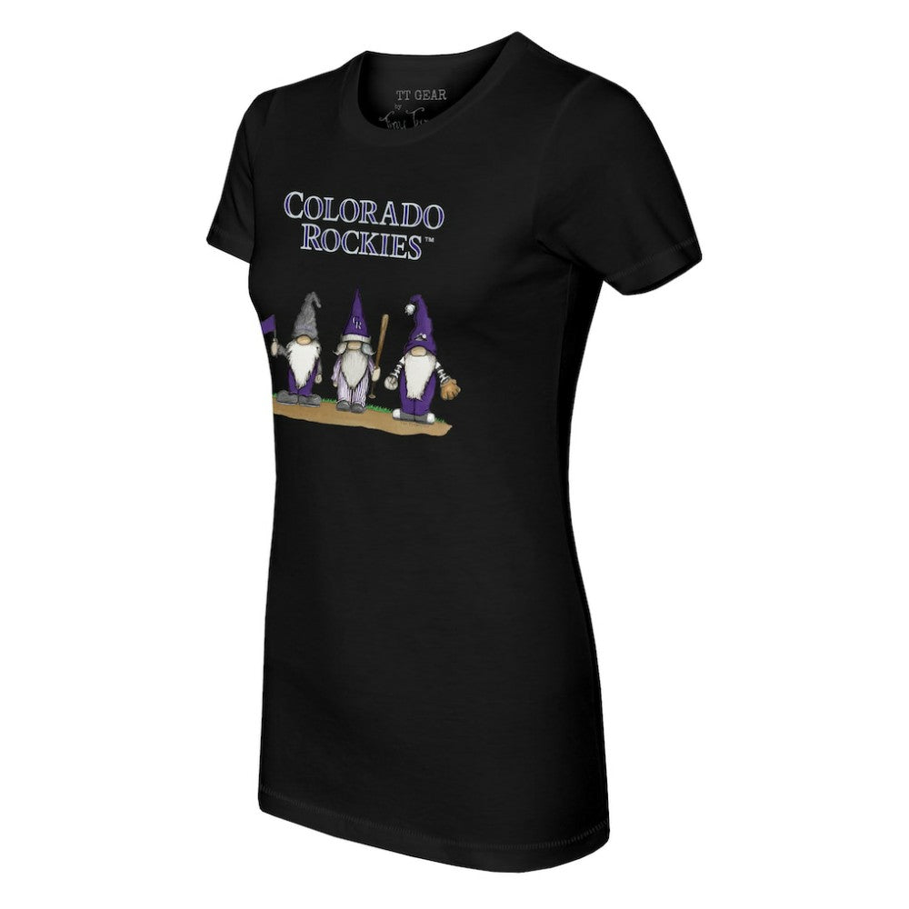 Colorado Rockies Tiny Turnip Women's Gnomes T-Shirt - Black - MLB Discount