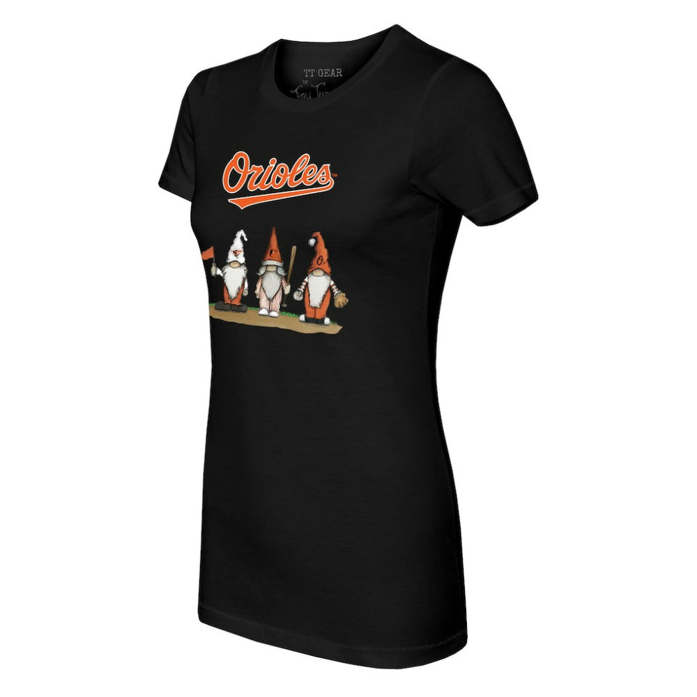 Baltimore Orioles Tiny Turnip Women's Gnomes T-Shirt - Black - MLB Discount