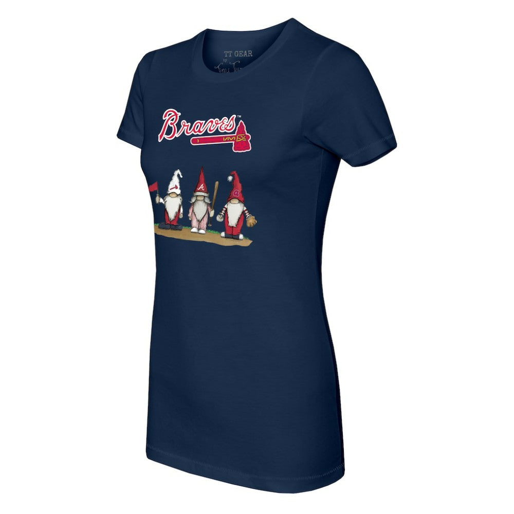 Atlanta Braves Tiny Turnip Women's Gnomes T-Shirt - Navy - MLB Lifestyle