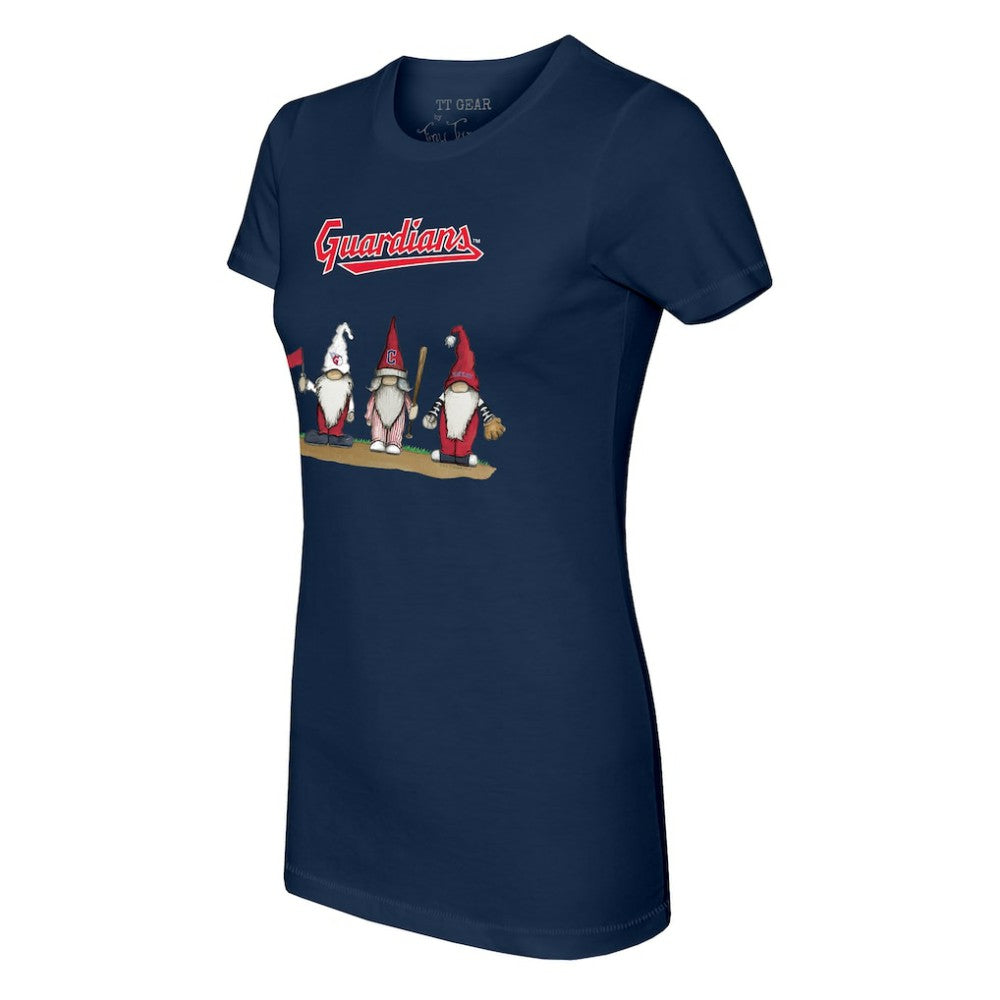 Cleveland Guardians Tiny Turnip Women's Gnomes T-Shirt - Navy - MLB on Sale