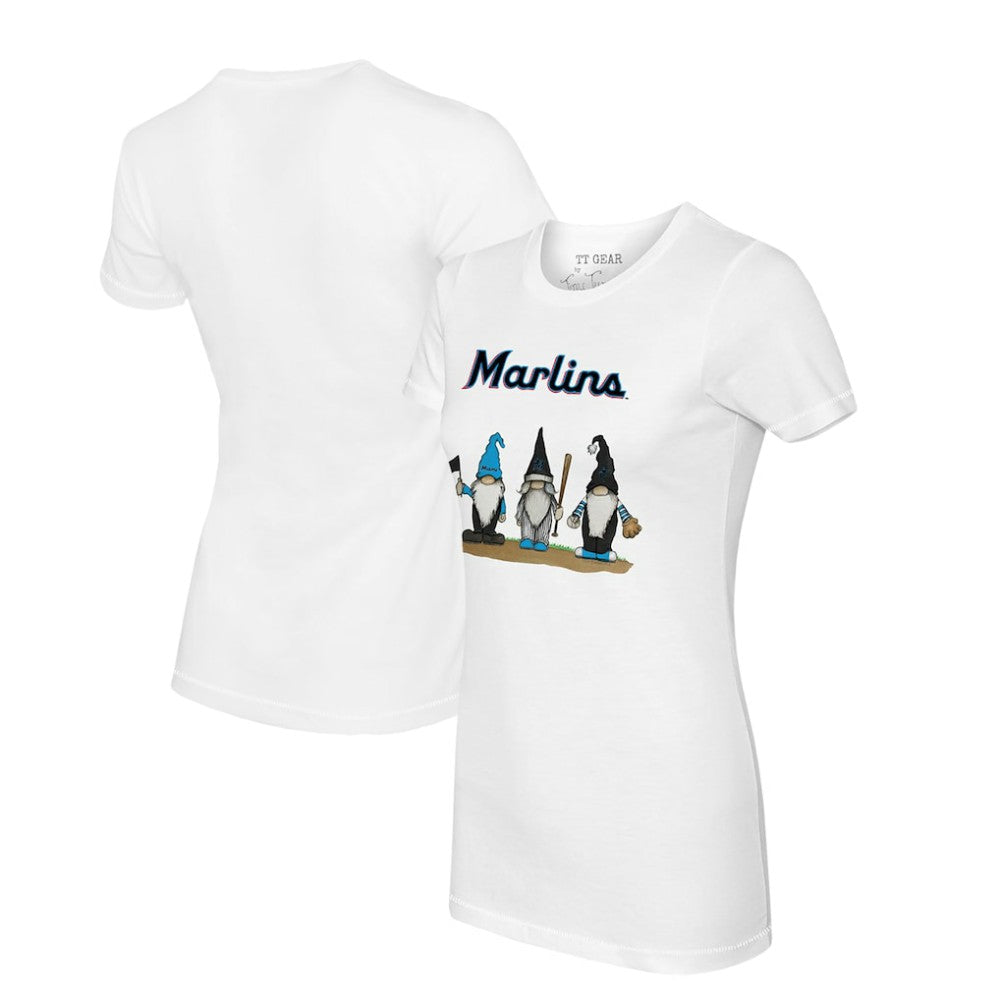 Miami Marlins Tiny Turnip Women's Gnomes T-Shirt - White - MLB on Sale