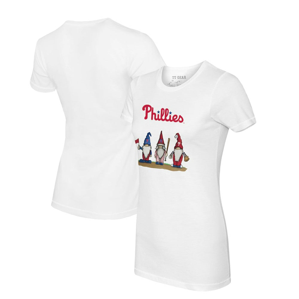 Philadelphia Phillies Tiny Turnip Women's Gnomes T-Shirt - White - MLB Discount