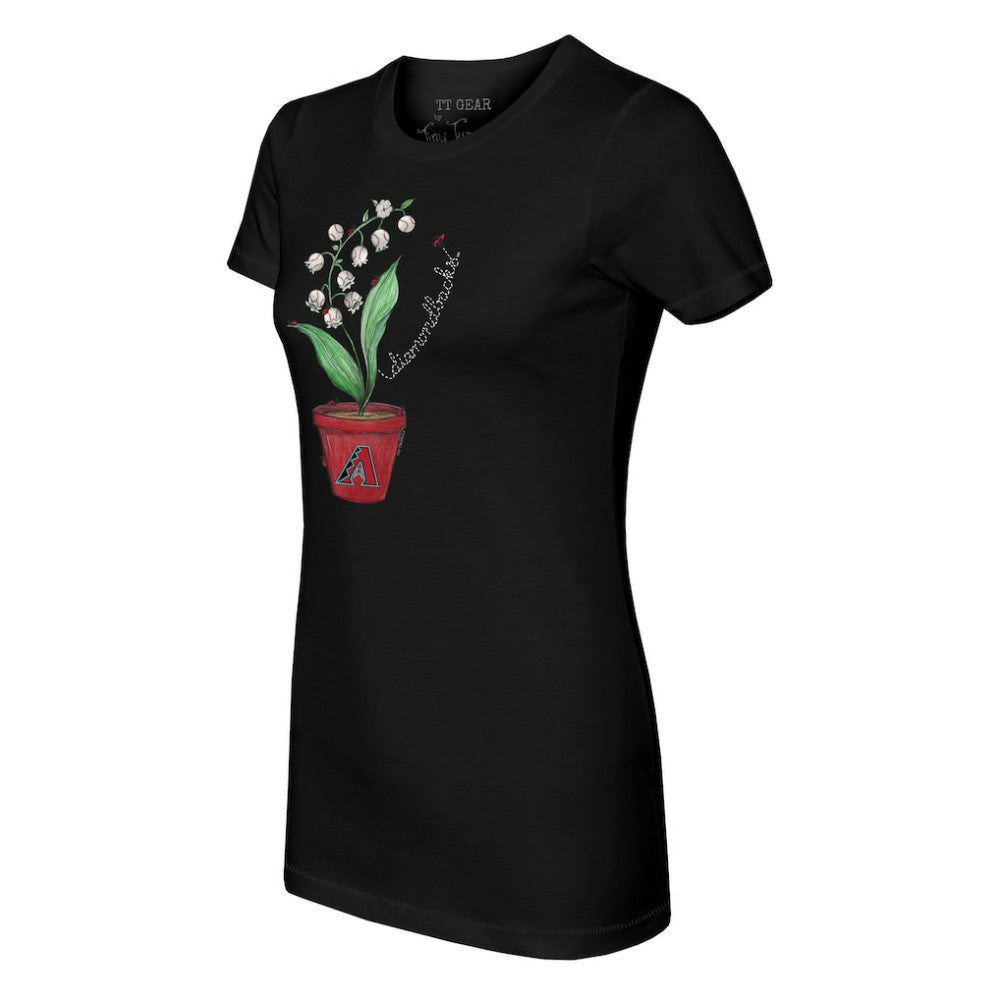 Arizona Diamondbacks Tiny Turnip Women's Lilies & Ladybugs T-Shirt - Black - MLB Discount
