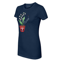 Minnesota Twins Tiny Turnip Women's Lilies & Ladybugs T-Shirt - Navy - MLB Discount