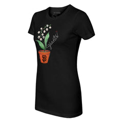 San Francisco Giants Tiny Turnip Women's Lilies & Ladybugs T-Shirt - Black - MLB on Sale