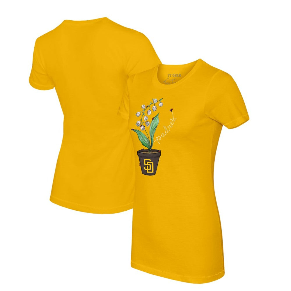 San Diego Padres Tiny Turnip Women's Lilies & Ladybugs T-Shirt - Gold - MLB Online