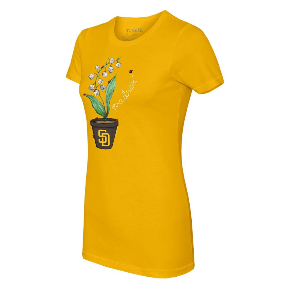 San Diego Padres Tiny Turnip Women's Lilies & Ladybugs T-Shirt - Gold - MLB Online