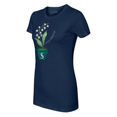 Seattle Mariners Tiny Turnip Women's Lilies & Ladybugs T-Shirt - Navy - MLB Sale