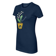 Milwaukee Brewers Tiny Turnip Women's Lilies & Ladybugs T-Shirt - Navy - MLB Online