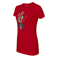 Boston Red Sox Tiny Turnip Women's Lilies & Ladybugs T-Shirt - Red - MLB Lifestyle