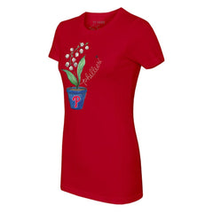 Philadelphia Phillies Tiny Turnip Women's Lilies & Ladybugs T-Shirt - Red - MLB Sale
