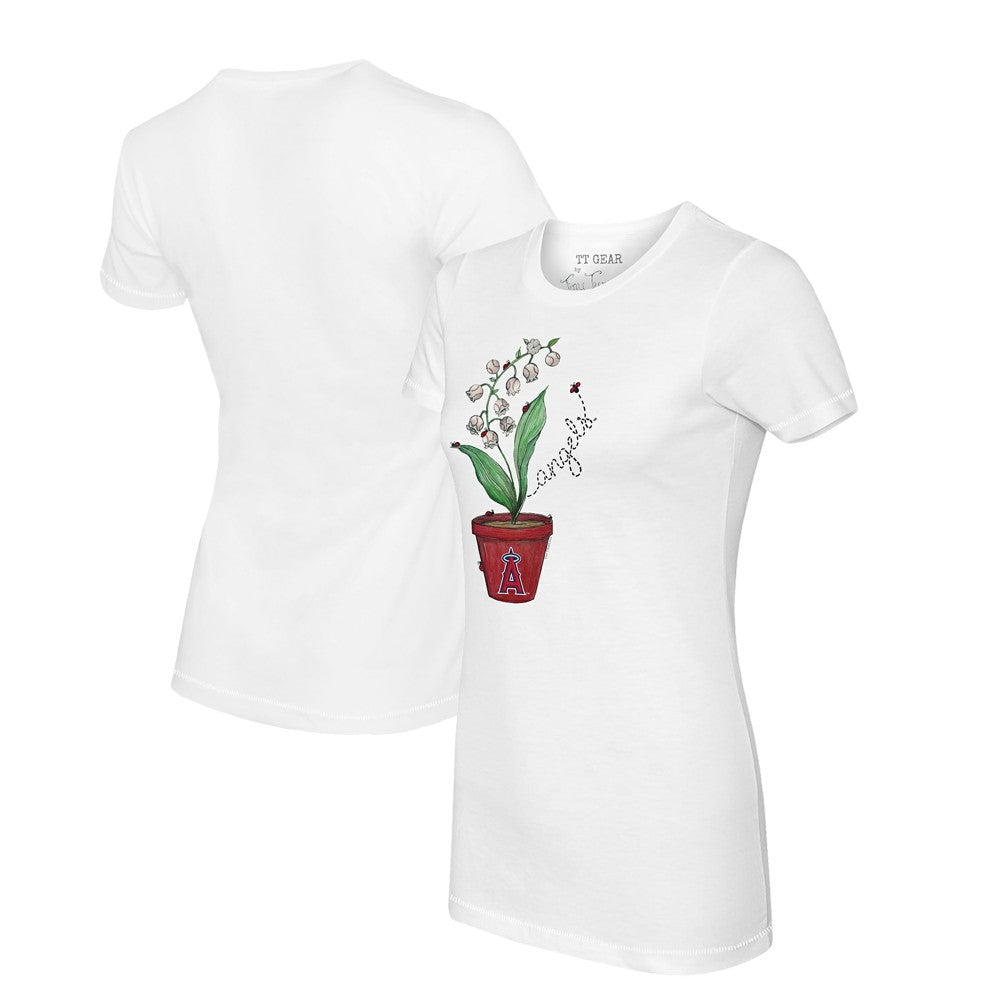 Los Angeles Angels Tiny Turnip Women's Lilies & Ladybugs T-Shirt - White - MLB Lifestyle
