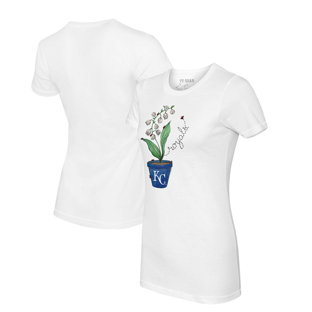 Kansas City Royals Tiny Turnip Women's Lilies & Ladybugs T-Shirt - White - MLB Lifestyle