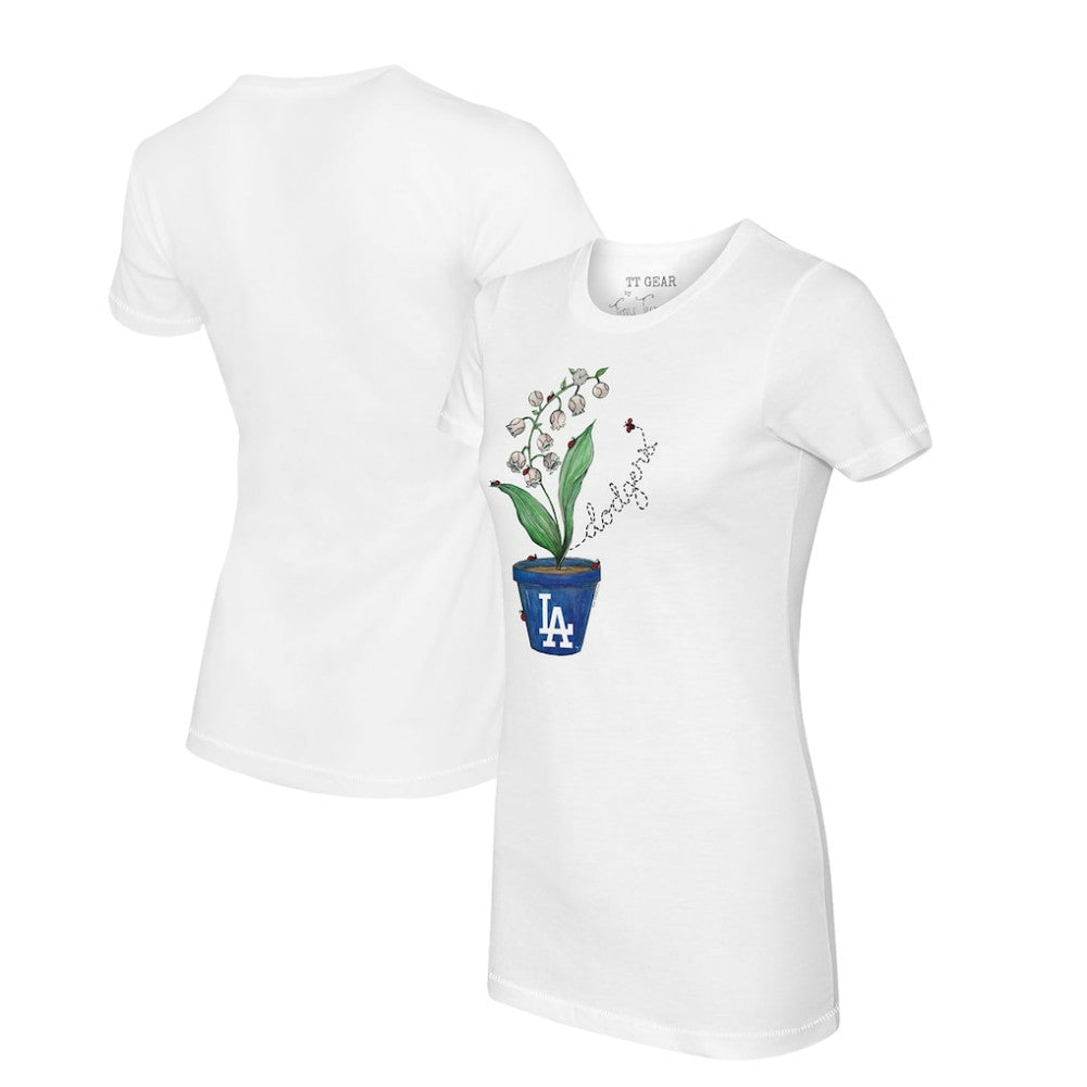 Los Angeles Dodgers Tiny Turnip Women's Lilies & Ladybugs T-Shirt - White - MLB Sale