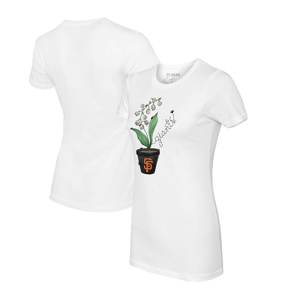 San Francisco Giants Tiny Turnip Women's Lilies & Ladybugs T-Shirt - White - MLB Lifestyle