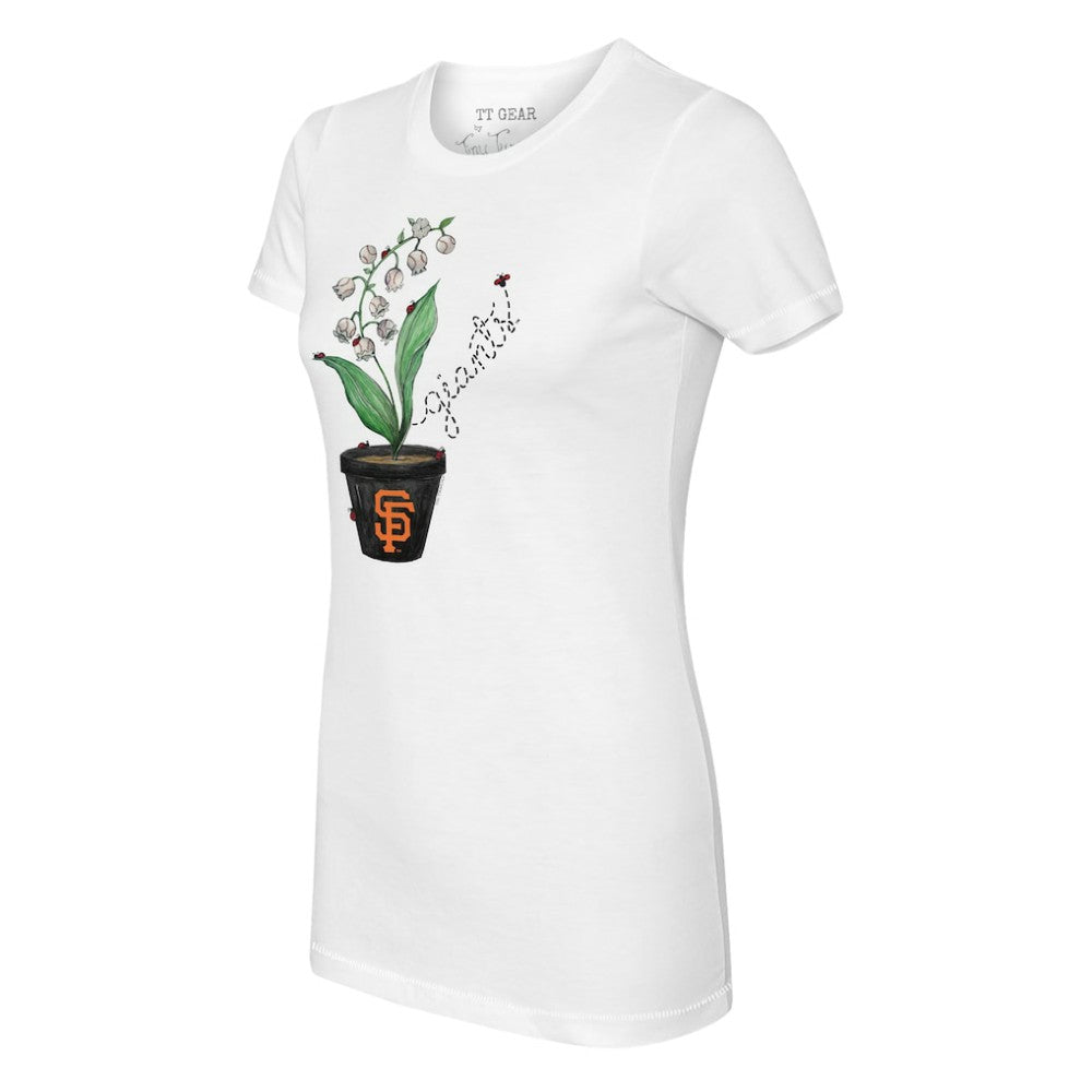 San Francisco Giants Tiny Turnip Women's Lilies & Ladybugs T-Shirt - White - MLB Lifestyle