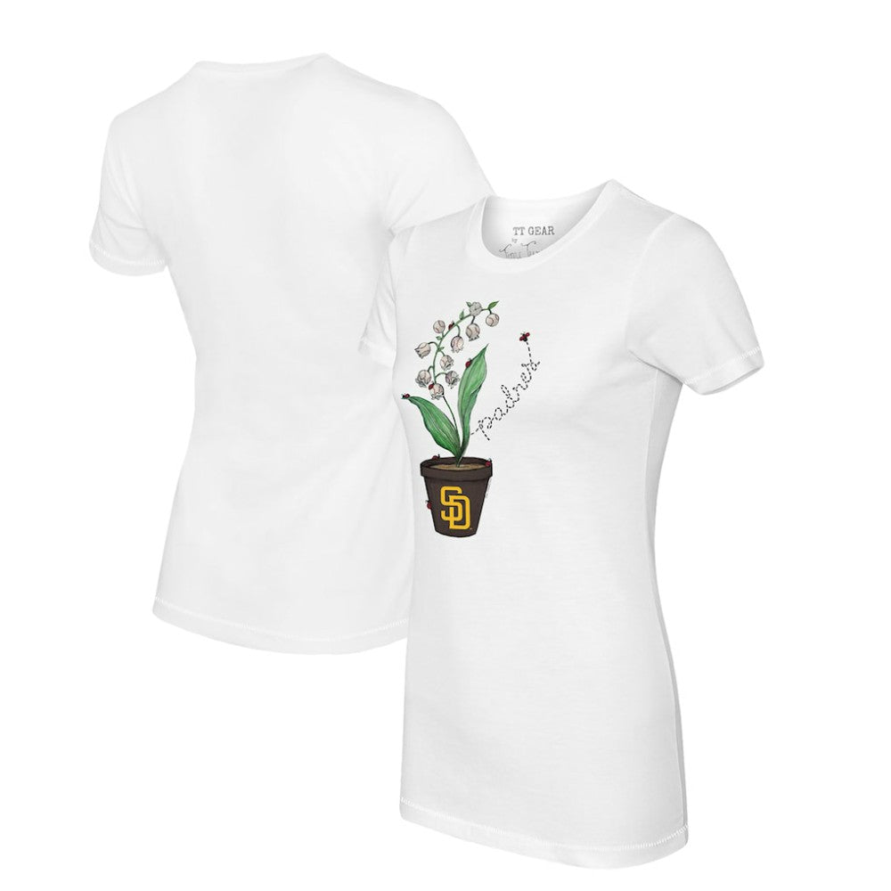 San Diego Padres Tiny Turnip Women's Lilies & Ladybugs T-Shirt - White - MLB Online