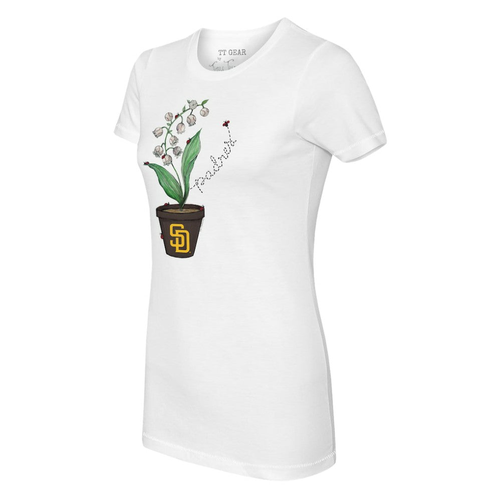 San Diego Padres Tiny Turnip Women's Lilies & Ladybugs T-Shirt - White - MLB Online
