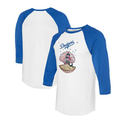 Los Angeles Dodgers Tiny Turnip Unisex Mermaid 3/4-Sleeve Raglan T-Shirt - White/Royal - MLB Discount