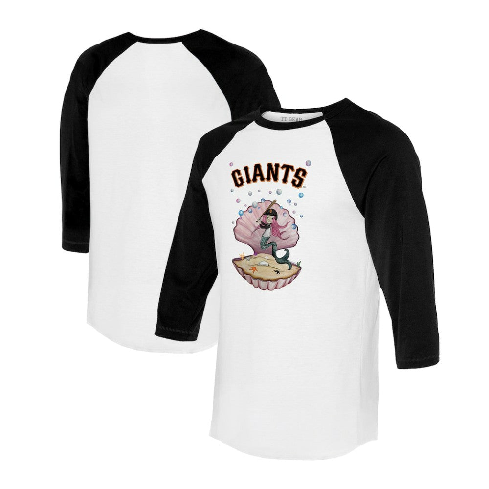 San Francisco Giants Tiny Turnip Unisex Mermaid 3/4-Sleeve Raglan T-Shirt - White/Black - MLB on Sale