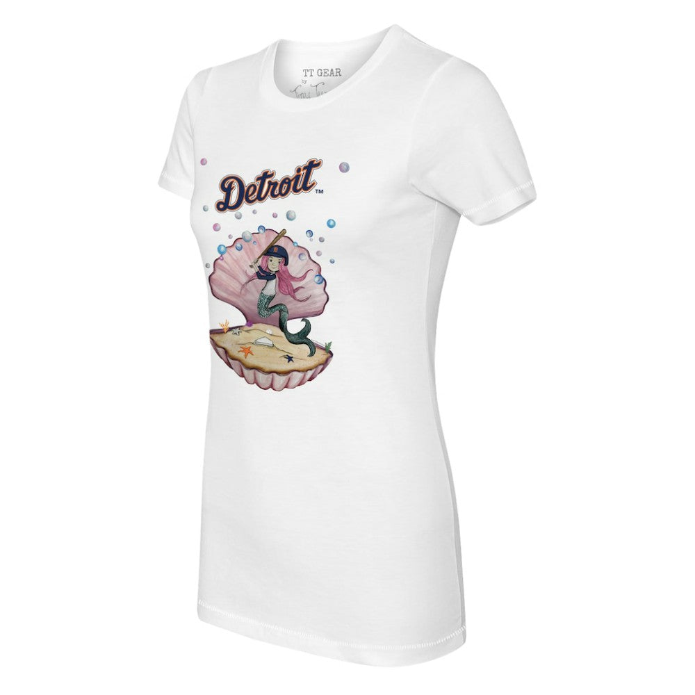 Detroit Tigers Tiny Turnip Women's Mermaid T-Shirt - White - MLB Discount