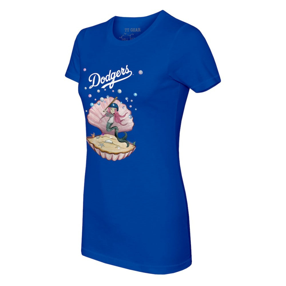 Los Angeles Dodgers Tiny Turnip Women's Mermaid T-Shirt - Royal - MLB Lifestyle