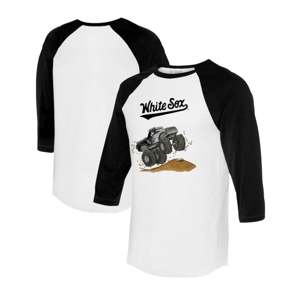 Chicago White Sox Tiny Turnip Unisex Monster Truck 3/4-Sleeve Raglan T-Shirt - White/Black - MLB on Sale
