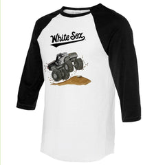 Chicago White Sox Tiny Turnip Unisex Monster Truck 3/4-Sleeve Raglan T-Shirt - White/Black - MLB on Sale