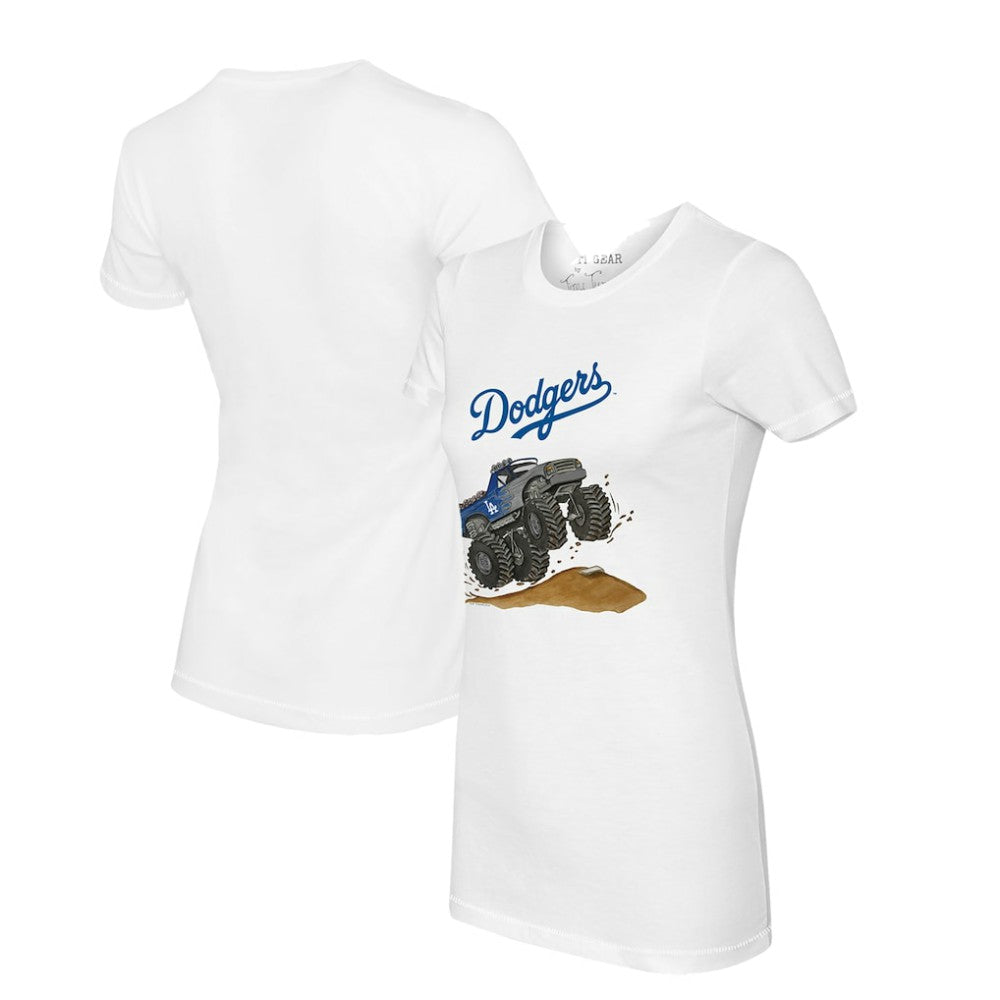 Los Angeles Dodgers Tiny Turnip Women's Monster Truck T-Shirt - White - MLB Sale