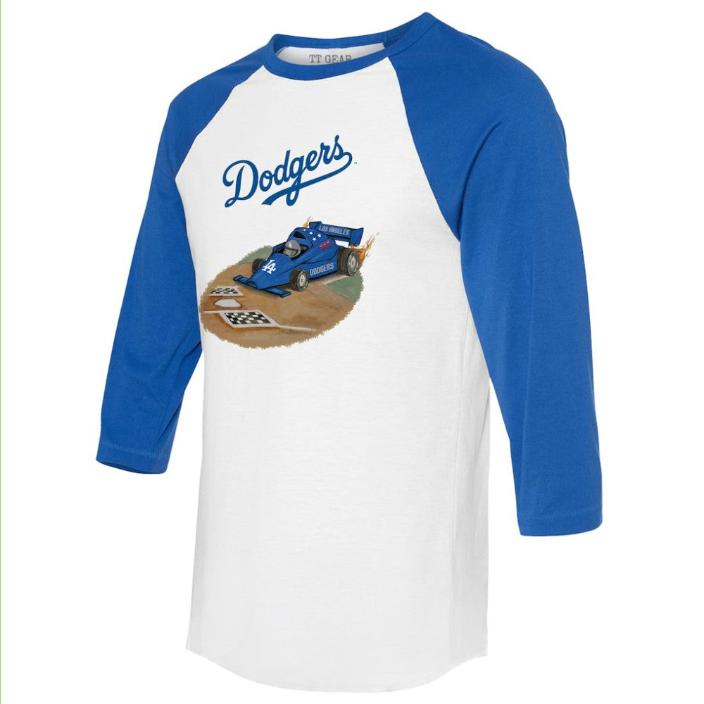 Los Angeles Dodgers Tiny Turnip Unisex Race Car 3/4-Sleeve Raglan T-Shirt - White/Royal - MLB Online