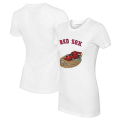 Boston Red Sox Tiny Turnip Women's Race Car T-Shirt - White - MLB Discount