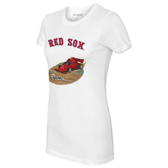 Boston Red Sox Tiny Turnip Women's Race Car T-Shirt - White - MLB Discount