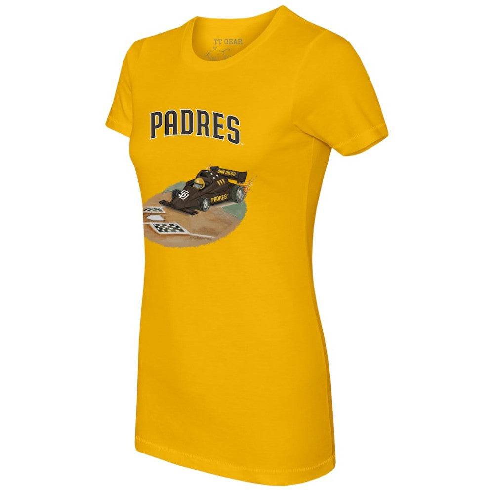 San Diego Padres Tiny Turnip Women's Race Car T-Shirt - Gold - MLB Online