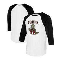 Arizona Diamondbacks Tiny Turnip Unisex Triceratops 3/4-Sleeve Raglan T-Shirt - White/Black - MLB on Sale
