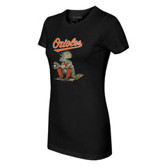 Baltimore Orioles Tiny Turnip Women's Triceratops T-Shirt - Black - MLB Lifestyle
