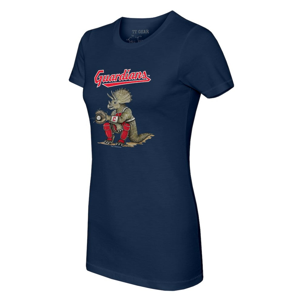 Cleveland Guardians Tiny Turnip Women's Triceratops T-Shirt - Navy - MLB Sale