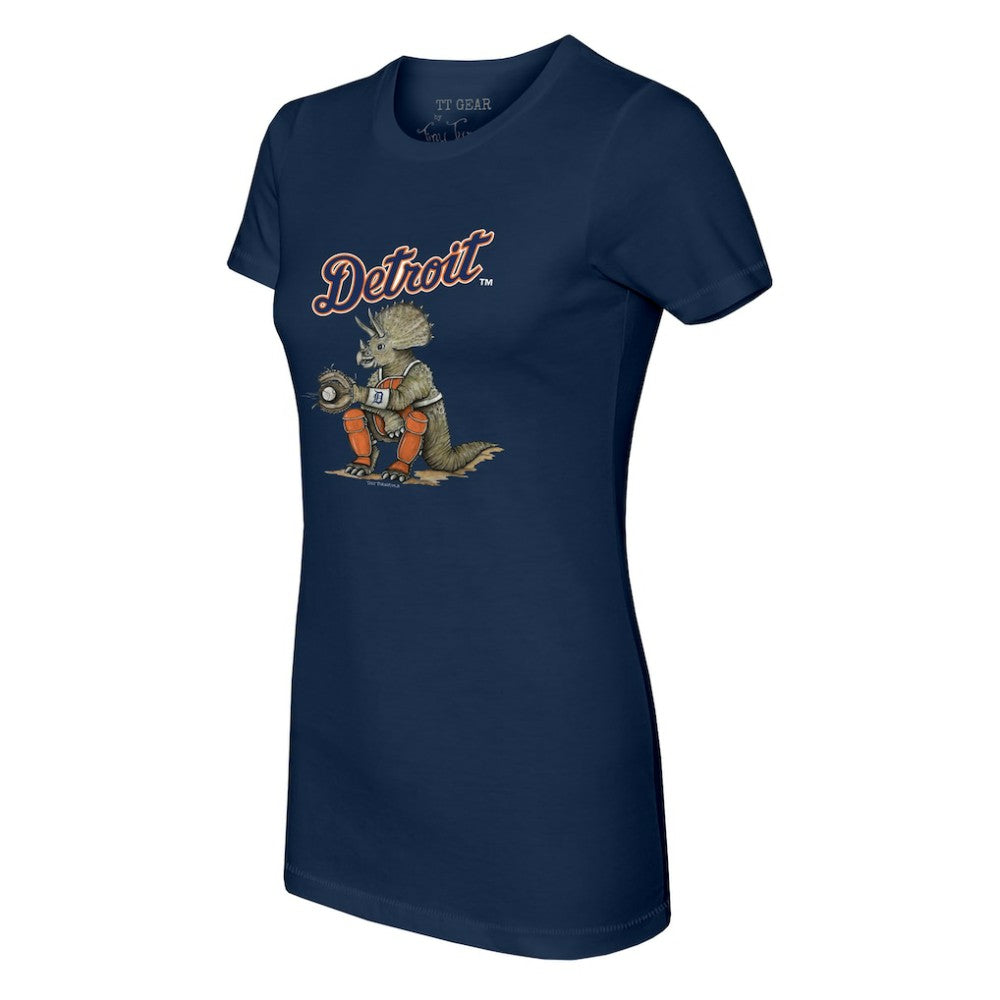 Detroit Tigers Tiny Turnip Women's Triceratops T-Shirt - Navy - MLB Lifestyle