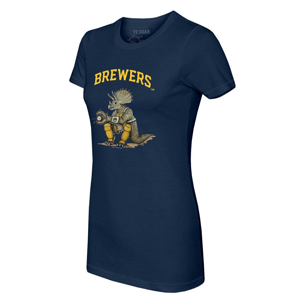 Milwaukee Brewers Tiny Turnip Women's Triceratops T-Shirt - Navy - MLB Online