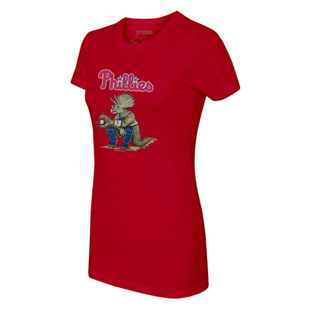 Philadelphia Phillies Tiny Turnip Women's Triceratops T-Shirt - Red - MLB on Sale