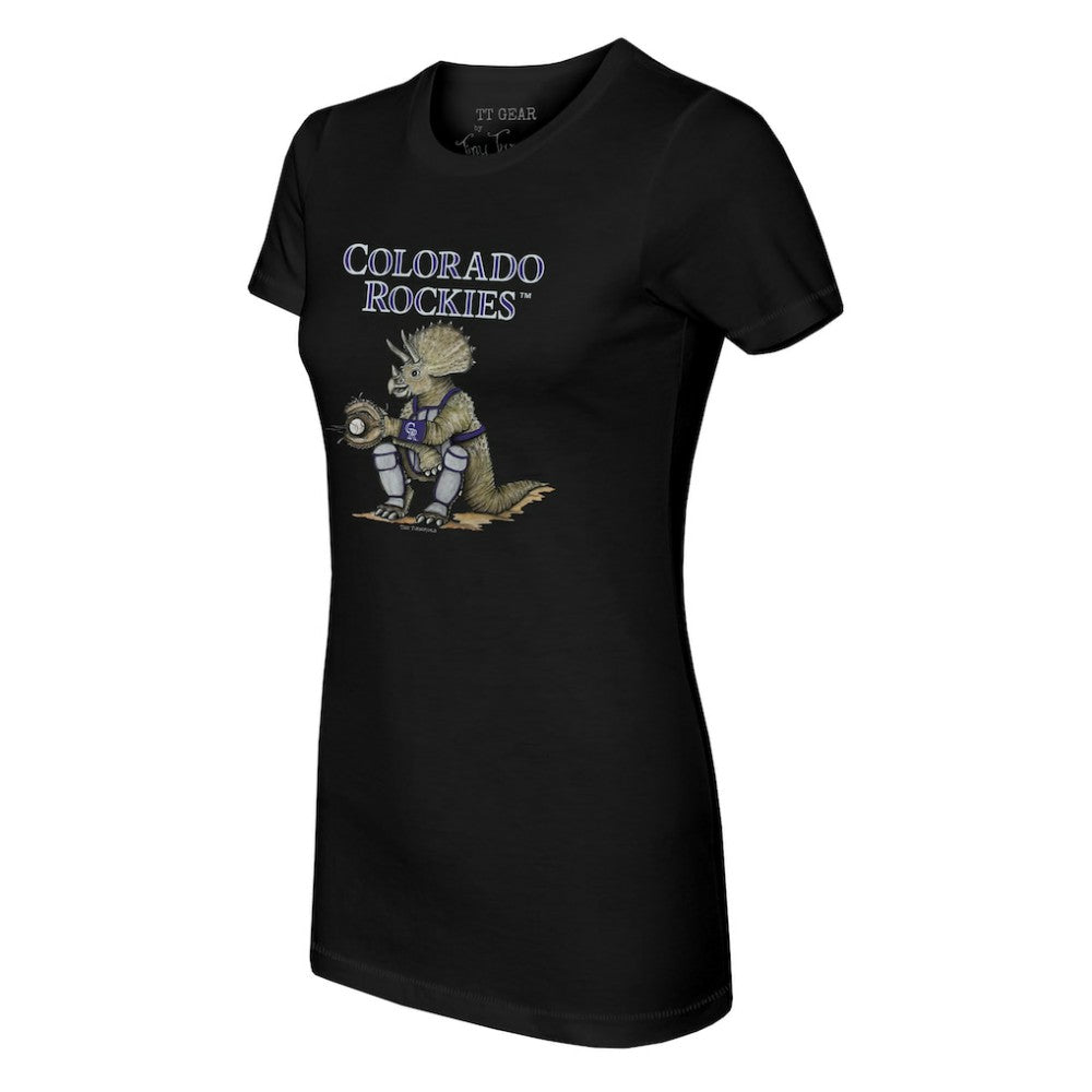 Colorado Rockies Tiny Turnip Women's Triceratops T-Shirt - Black - MLB on Sale