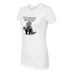 Colorado Rockies Tiny Turnip Women's Triceratops T-Shirt - White - MLB Discount