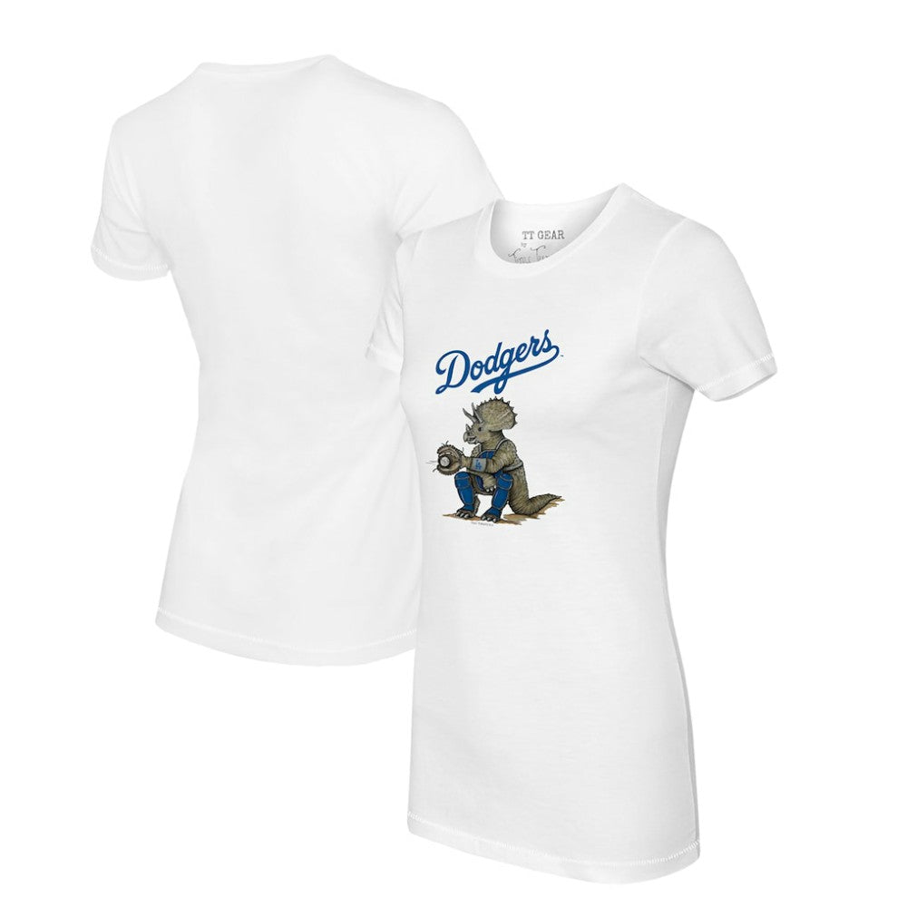 Los Angeles Dodgers Tiny Turnip Women's Triceratops T-Shirt - White - MLB Online