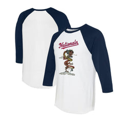 Washington Nationals Tiny Turnip Unisex 2024 Year of the Dragon 3/4-Sleeve Raglan T-Shirt - White/Navy - MLB Sale